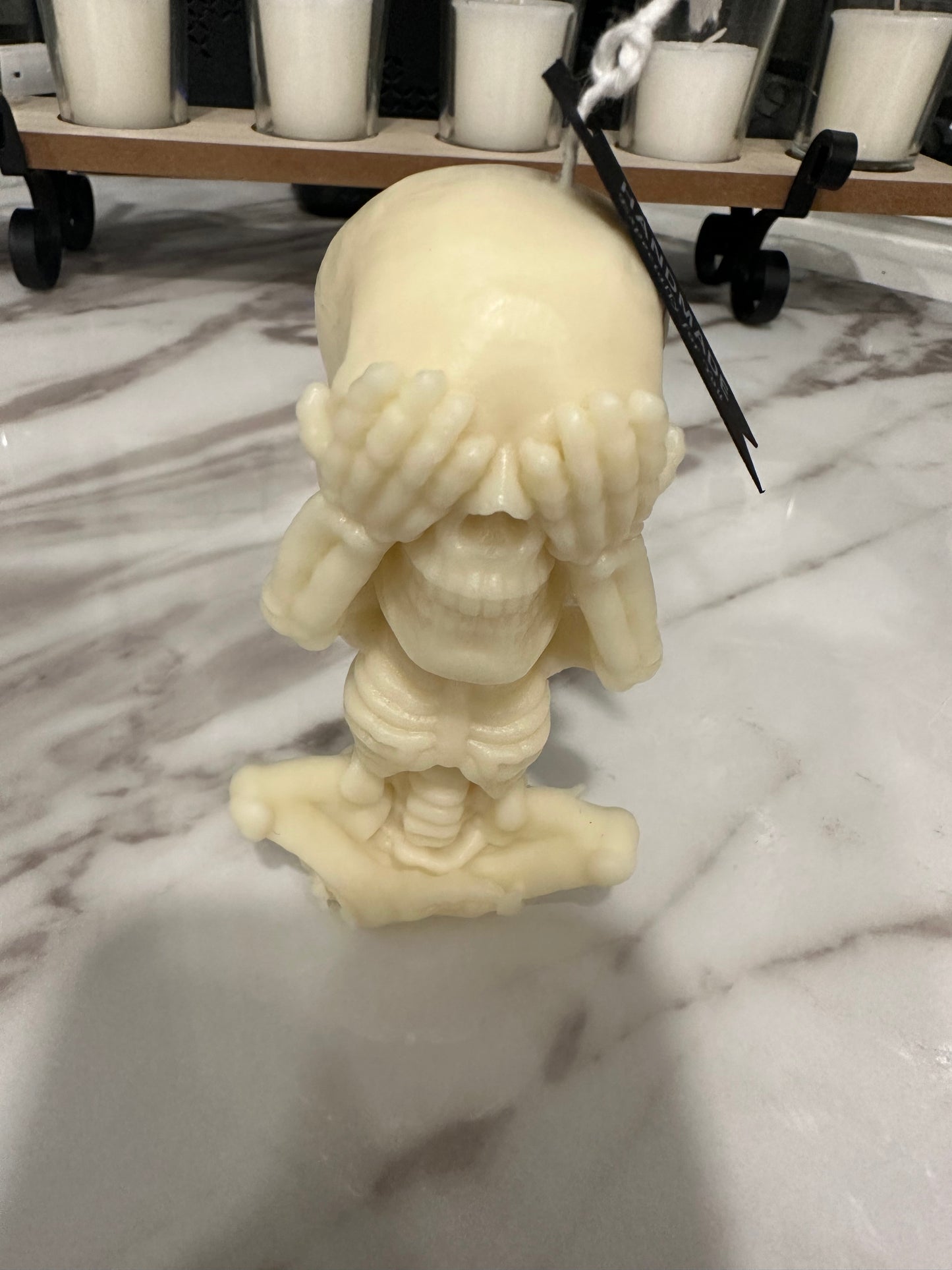 Halloween Skull (Flower, 3 horror, basket and faced covered) Candles (4 Candles)