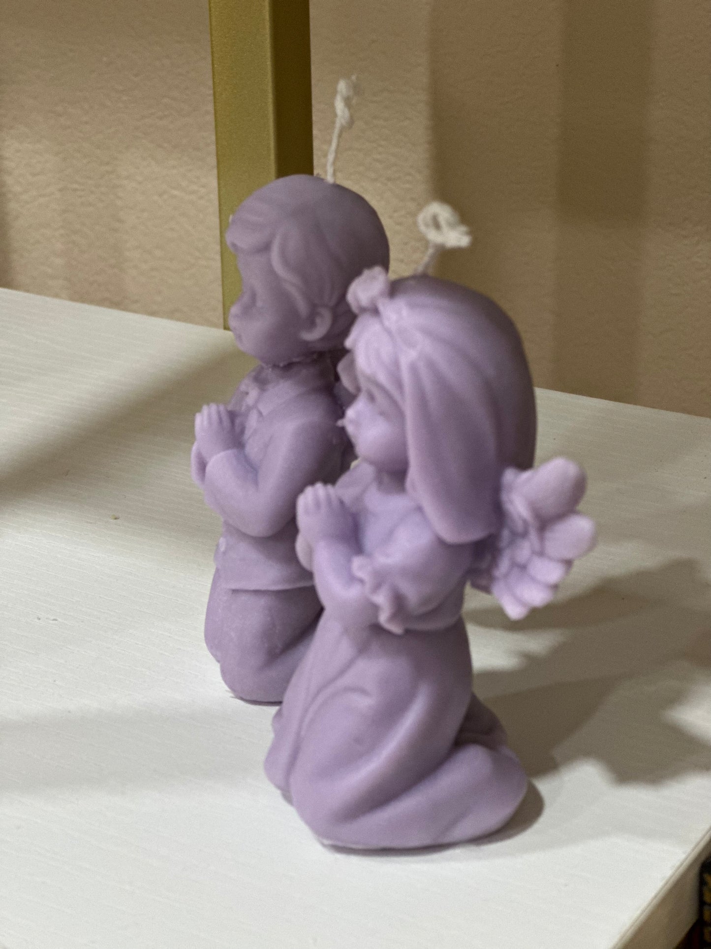 Girl and Boy Praying Angel Candles