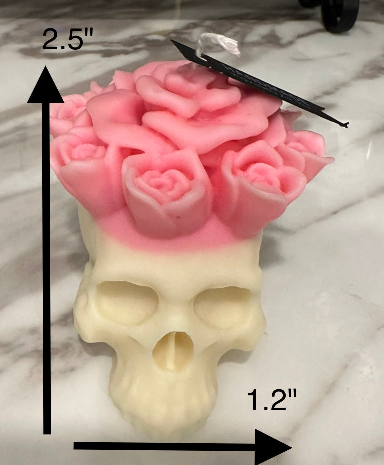 Halloween Skull (Flower, 3 horror, basket and faced covered) Candles (4 Candles)