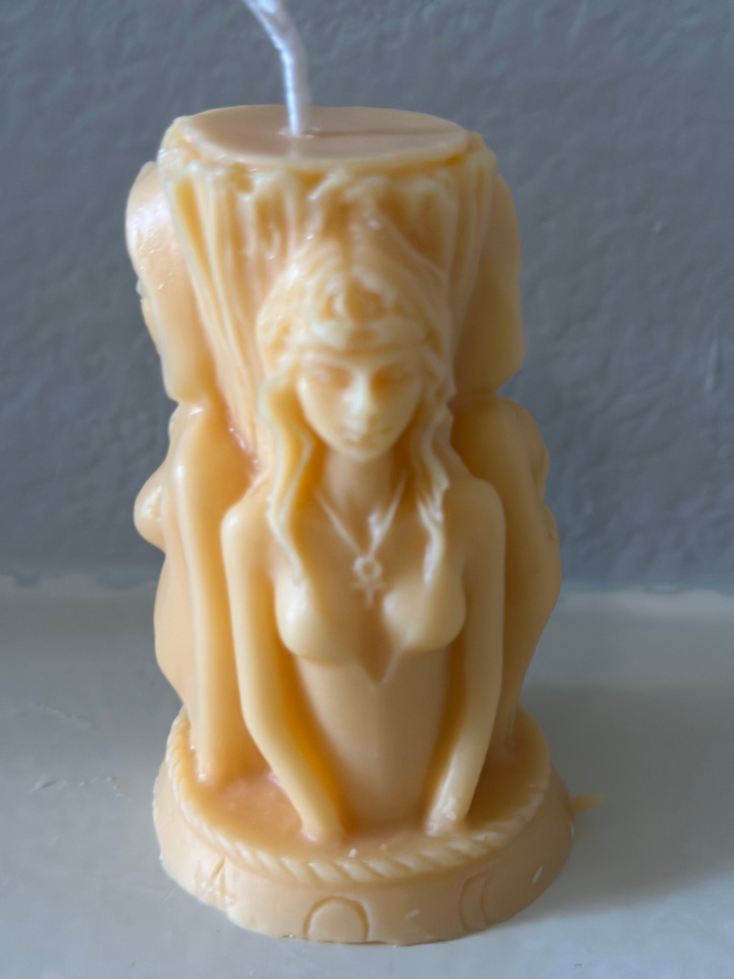 Halloween Three Sided Goddess and Samurai Candles