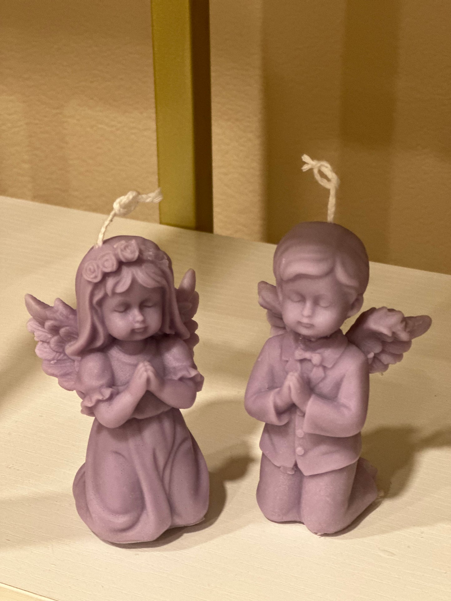 Girl and Boy Praying Angel Candles