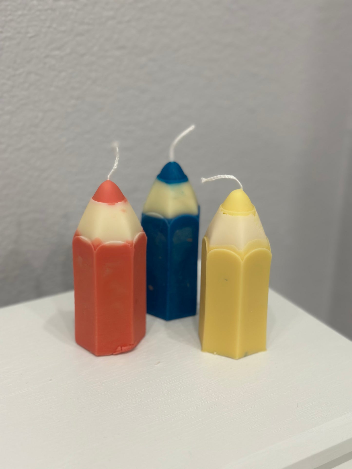 3 Colored Pencil Candles