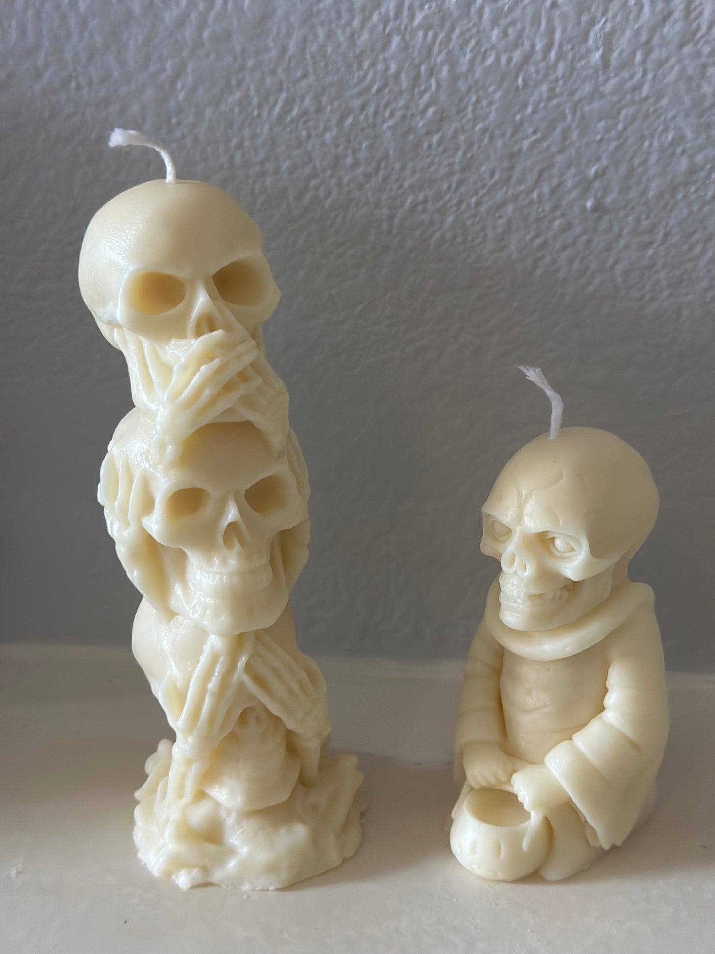 Halloween Skull (Flower, 3 horror, basket and faced covered) Candles