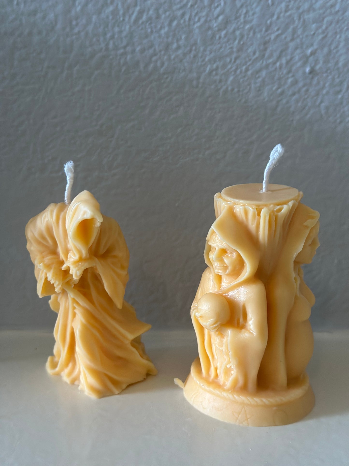 Halloween Three Sided Goddess and Samurai Candles